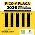 PICO Y PLACA TABLA DE TAXIS