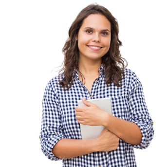 mujer-alegre-positiva-tableta-mano 2